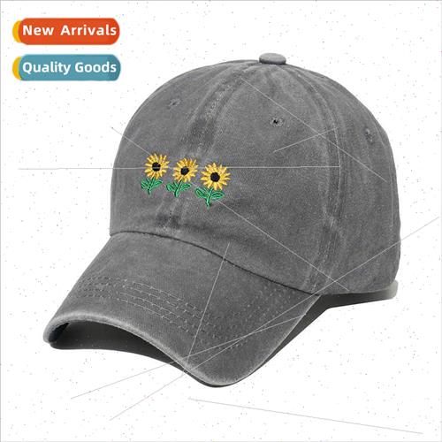 Europe Uned States new washed do old canvas sun hat sunflowe