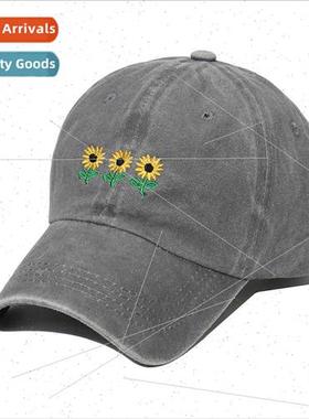 Europe Uned States new washed do old canvas sun hat sunflowe