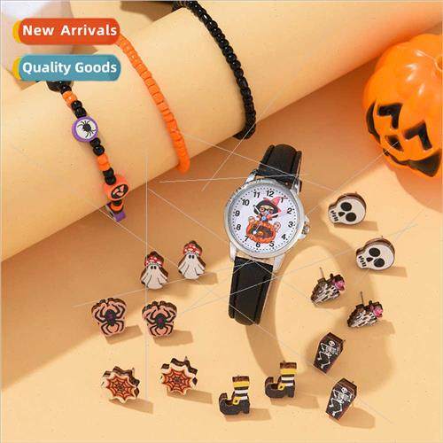Halloween new spooky watch set quartz watch nd pu strap ladi