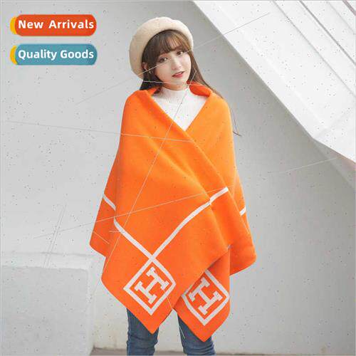 H letter wool blanket sofa knted warm small cover blanket of
