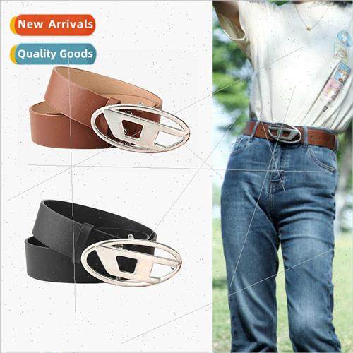 American retro ins belt women D word alloy buckle belt men w