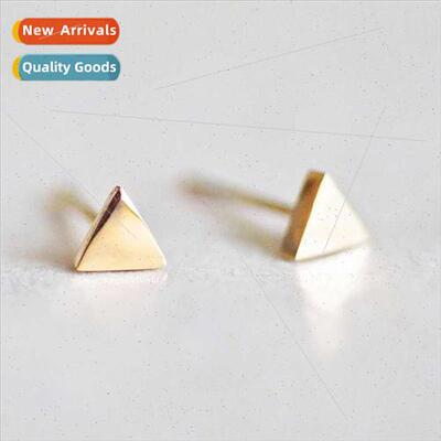 Korea Fashion Trend Triangle Earrings Stainless Gold Plated