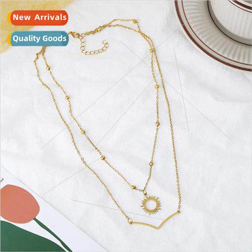 Europe new gold sun stacked wear stainless steel double laye