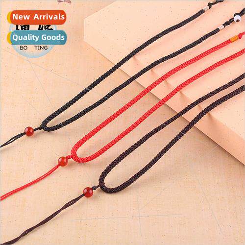 Two beads red agate necklace rope agate jadee gold jewelry n