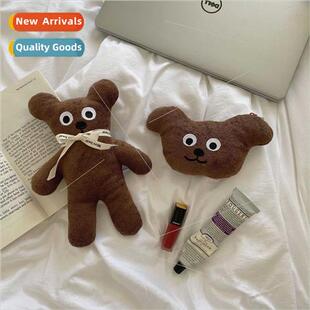 Korean ins dorky cookie bear coin purse bear head plush card