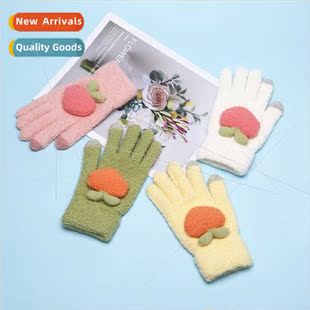 female fall winter New knted gloves thickened touchscreen