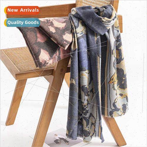Ethnic large flowers fresh sweet scarf herringbone pattern t
