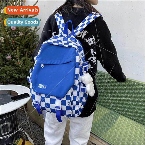 Schoolbag female new plaid junior girls shoulder bag