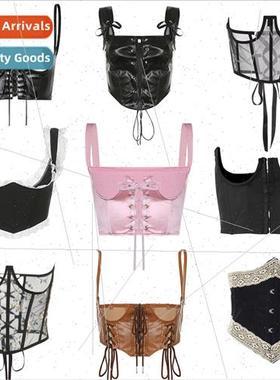 Chic Women Underbust Corset Y2K Aesthetic Fairycore Kawaii T