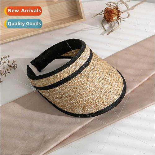 Summer Korea straw hand-woven sunscreen ladies hollow top ha