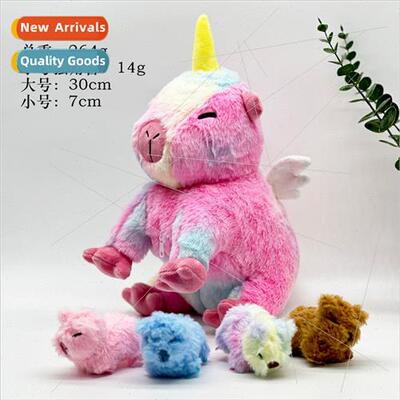 New puffer fish unicorn mom and child plush toy capybara uni