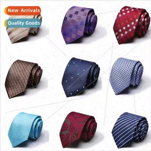 7.5cm Business Necktie Neck Polyester Tie Formal 2023 Men