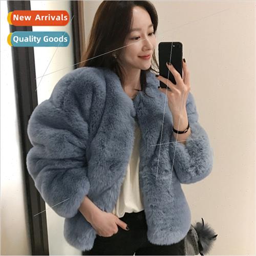 Super thick woolen plush coat female winter thick Korean  of