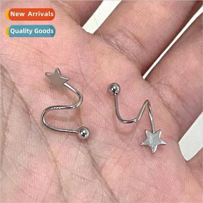 Star screw earrings sleep whout removing niche advanced cold