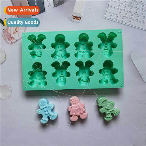 8-link Snowman 76 Cake licone Mold Soap Dessert Mold Kchen B