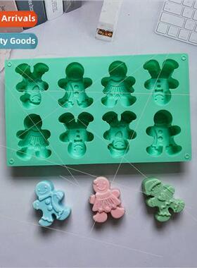 8-link Snowman 76 Cake licone Mold Soap Dessert Mold Kchen B