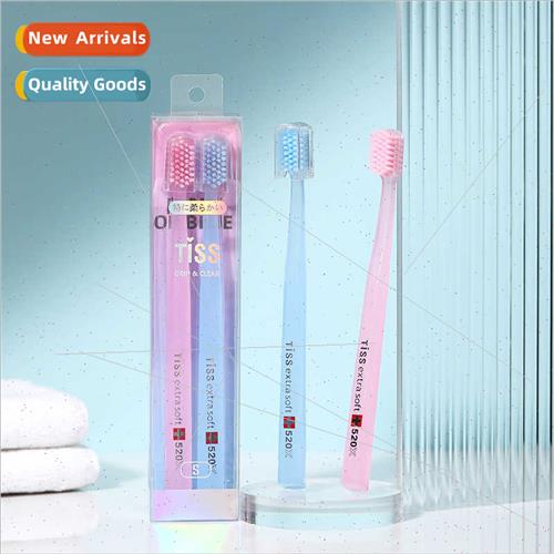 TISS Couple Toothbrush Blue Pink wh 2pcs Clean Daily Adult S