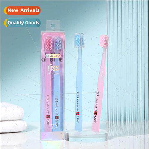 TISS Couple Toothbrush Blue Pink wh 2pcs Clean Daily Adult S
