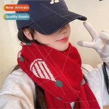 Christmas gift red scarf female fall winter 2021 new Korean