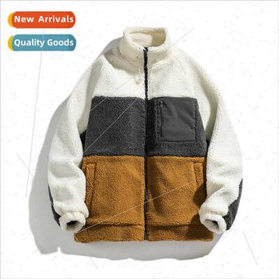 Autumn winter national tide wool lambswool cotton jacket loo