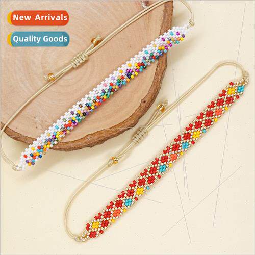 Bracelet women poplar pattern rice beads hand-woven beaded i