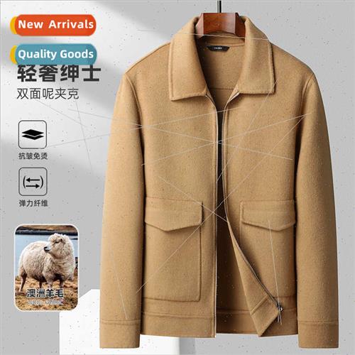New double-sided tweed wool jacket men nd short lapel -ironi