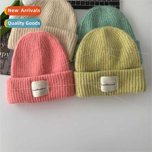 Autumn winter wide label letters knted cap wool cap Korean