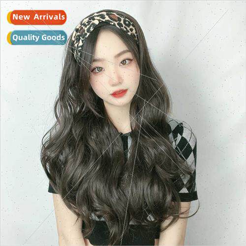 New African black headband wig women long curly hair headban