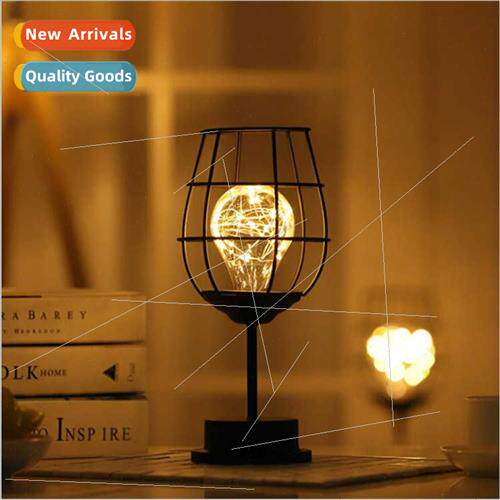 2023 Scandinavian Iron Decorative Lamp Red Wine Bottle Red W