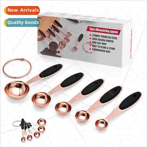 Color Boxed Baking Tools Rose Gold Stainless Steel Measuring