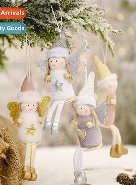 Haube Christmas decorations seated hanging leg angel doll pe