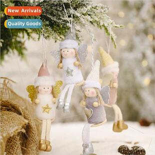 Haube Christmas decorations seated hanging leg angel doll pe