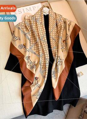 2021 fall winter new Korean twill fashion square scarf steed