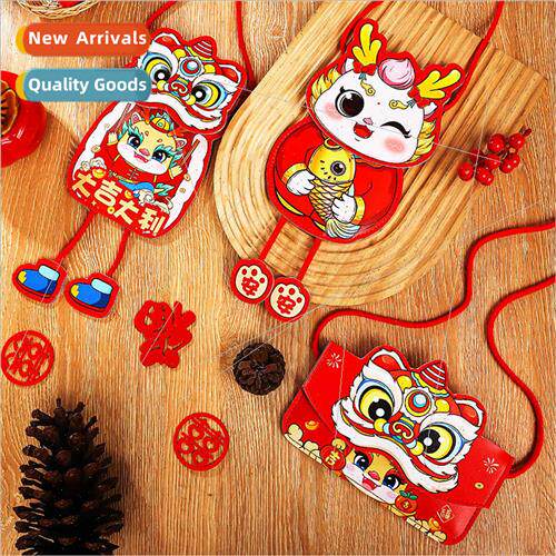 2024 new national tide year dragon leather red bag bag happy