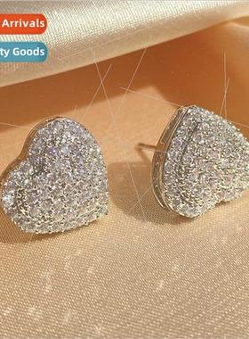 Fashion OL zirconia love heart ladies earrings wedding anniv