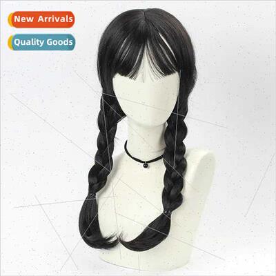 cosplay wig black Wednesday cos chemical fiber full head cov