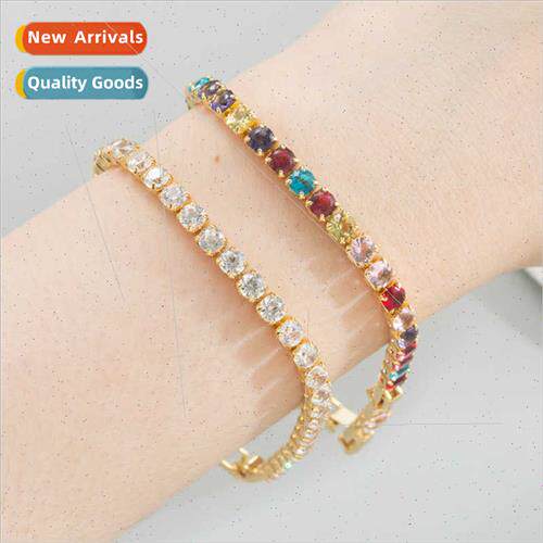 Europe ins copper plated gold inlaid color zirconium bracele