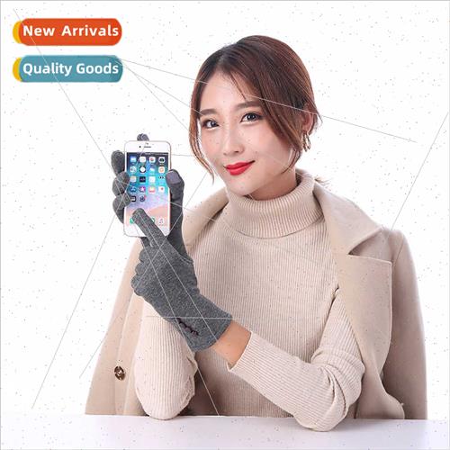 Not downy female four buckle ladies touch screen gloves fall