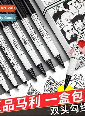 C7816 Marking Pen Dual Tip Black Oily Fine Tip Blue Red Wate