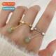 out adjustable simple Tassel jade pull zirconia ring