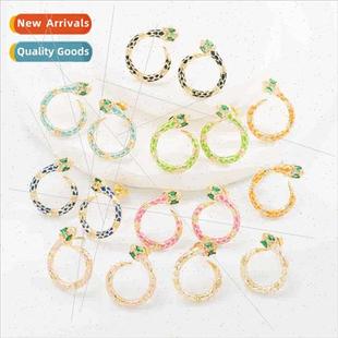 Gold Plated che Copper Earrings 18K Snake Europe Zirconia