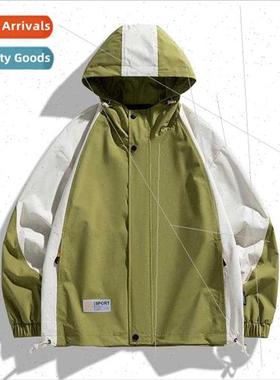 Colorblocking Jacket Men Hooded 2023 Autumn Casual Trend You