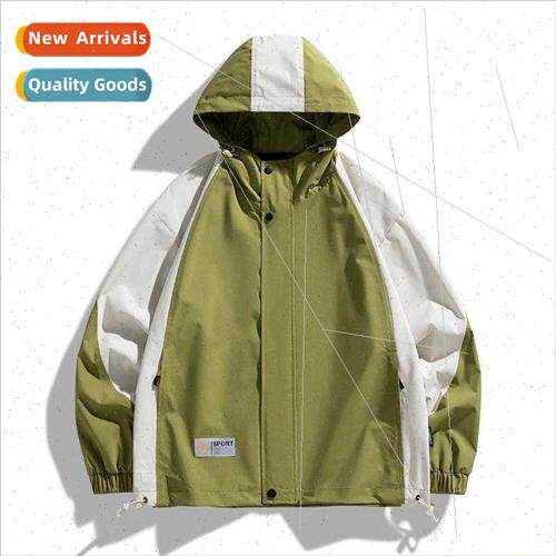 Colorblocking Jacket Men Hooded 2023 Autumn Casual Trend You