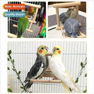 Jumping Climbing Platm Bird Toys Wooden Parrot Ladder