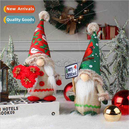 Holiday decorations standing pose faceless doll cute printed