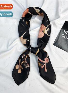 Silk scarf female small square scarf spring and summer versa