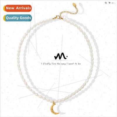 French chic natural collarbone chain Tanium steel gold-plate