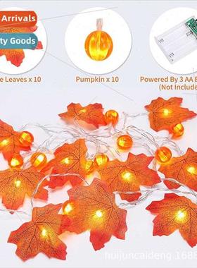 LED mulation Maple Leaf Pumpkin ghts String Christmas Hallow