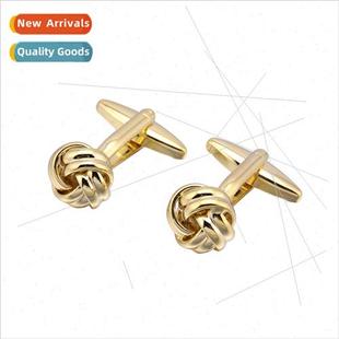 gold twist double cufflinks wire fashion