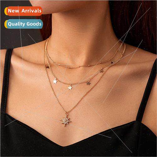 Fashion Multi-layer Stacked Pentagram Sequins Hexagram Diamo